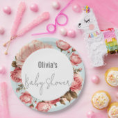 ベビー開花エレガントピンク赤ちゃんシャワー ペーパープレート (パーティー)