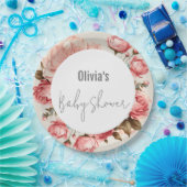 ベビー開花エレガントピンク赤ちゃんシャワー ペーパープレート (パーティー)