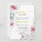 ベビー開花エレガントフローラベビーシャワー 招待状 (正面)