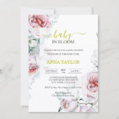 ベビー開花エレガントフローラベビーシャワー 招待状 (正面)