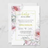 ベビー開花エレガントフローラベビーシャワー 招待状 (正面)