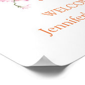 ベビー開花オレンジの植物性の赤ちゃんシャワーへようこそ ポスター (角)