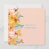 ベビー開花カボチャの赤ちゃんシャワー招待 セーブザデート (裏面)