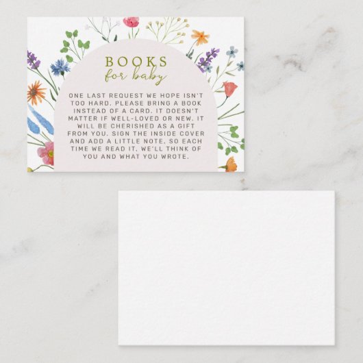 ベビー開花カード用ベビー図書 エンクロージャーカード (正面/裏面)