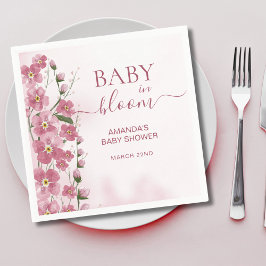 ベビー開花ガールピンクフローラシャワー スタンダードカクテルナプキン