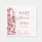 ベビー開花ガールピンクフローラシャワー スタンダードカクテルナプキン (正面)