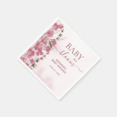 ベビー開花ガールピンクフローラシャワー スタンダードカクテルナプキン (角)