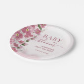 ベビー開花ガールピンクフローラシャワー ペーパープレート (アングル)