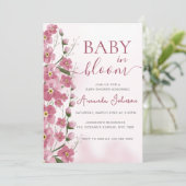 ベビー開花ガールピンクフローラシャワー 招待状 (スタンド正面)