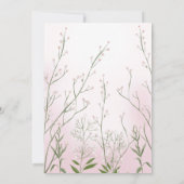 ベビー開花ガールピンクフローラシャワー 招待状 (裏面)