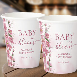 ベビー開花ガールピンクフローラシャワー 紙コップ