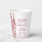 ベビー開花ガールピンクフローラシャワー 紙コップ (正面)