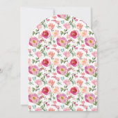 ベビー開花ガールピンク水色フローラシャワー 招待状 (裏面)