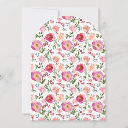 ベビー開花ガールピンク水色フローラシャワー 招待状 (裏面)