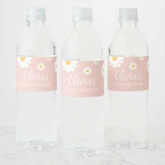 ベビー開花ガールベイビーシャワー水瓶ラベル ペットボトルラベル