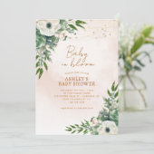 ベビー開花セージ緑ベビーシャワー 招待状 (スタンド正面)