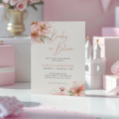 ベビー開花ソフトピンクフローラベビーシャワー 招待状