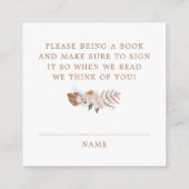 ベビー開花ダークTerracotta Boho本を持って来る エンクロージャーカード (裏面)