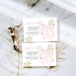 ベビー開花デイジーピンクボウガールベイビーシャワー エンクロージャーカード