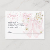 ベビー開花デイジーピンクボウガールベイビーシャワー エンクロージャーカード (正面)