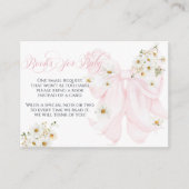 ベビー開花デイジーピンクボウガールベイビーシャワー エンクロージャーカード (正面)