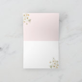 ベビー開花デイジーピンクボウガールベイビーシャワー サンキューカード (内部)