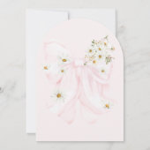 ベビー開花デイジーピンクボウガールベイビーシャワー 招待状 (裏面)