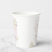 ベビー開花デイジーピンクボウガールベイビーシャワー 紙コップ (右)