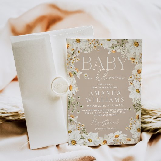 ベビー開花デイジーベビーシャワー 招待状