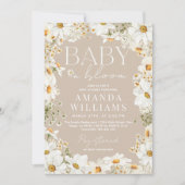 ベビー開花デイジーベビーシャワー 招待状 (正面)