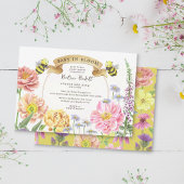 ベビー開花ハニーイエローワイルドフラワーベイビーシャワー 招待状