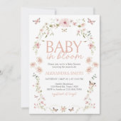 ベビー開花バタフライベビーシャワー 招待状 (正面)