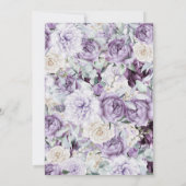 ベビー開花パープルフローラモダンベビーシャワー 招待状 (裏面)