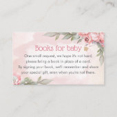 ベビー開花ピンクガールベビーシャワーブックベビー エンクロージャーカード (正面)