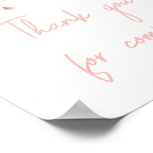 ベビー開花ピンクフローラありがとう来。 ポスター (角)