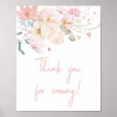 ベビー開花ピンクフローラありがとう来。 ポスター (正面)