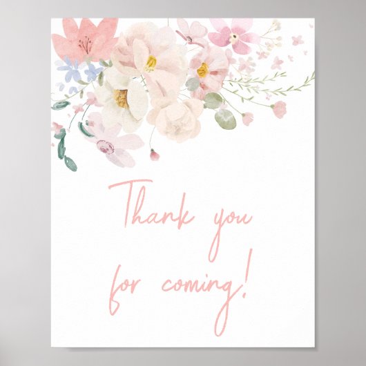 ベビー開花ピンクフローラありがとう来。 ポスター (正面)