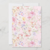 ベビー開花ピンクフローラモダンベビーガールシャワー 招待状 (裏面)