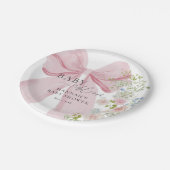 ベビー開花ピンクボウベイビーシャワー ペーパープレート (アングル)