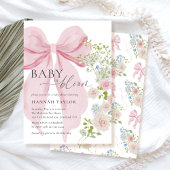 ベビー開花ピンクボウベイビーシャワー 招待状