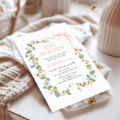 ベビー開花ピンクボウベイビーシャワー 招待状