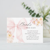 ベビー開花ピンクボウベビーシャワーブックベビー エンクロージャーカード (スタンド正面)