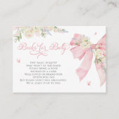 ベビー開花ピンクボウベビーシャワーブックベビー エンクロージャーカード (正面)