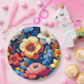 ベビー開花フローラつる植物リーフベビーシャワー ペーパープレート (パーティー)