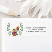 ベビー開花フローラつる植物リーフベビーシャワー ラベル (インサイチュ)