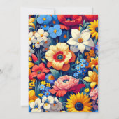 ベビー開花フローラつる植物リーフベビーシャワー 招待状 (裏面)