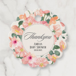 ベビー開花フローラシックなベビーシャワーありがとう フェイバータグ