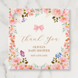 ベビー開花フローラバタフライベビーシャワーありがとう フェイバータグ