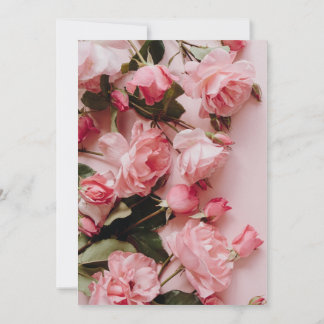 ベビー開花フローラピンクの女の子の赤ちゃんシャワー 招待状