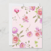 ベビー開花フローラピンクボウベイビーシャワー 招待状 (裏面)
